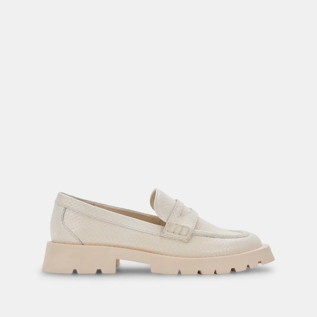 DOLCE VITA Flats & Loafers*Elias Flats Ivory Embossed Leather