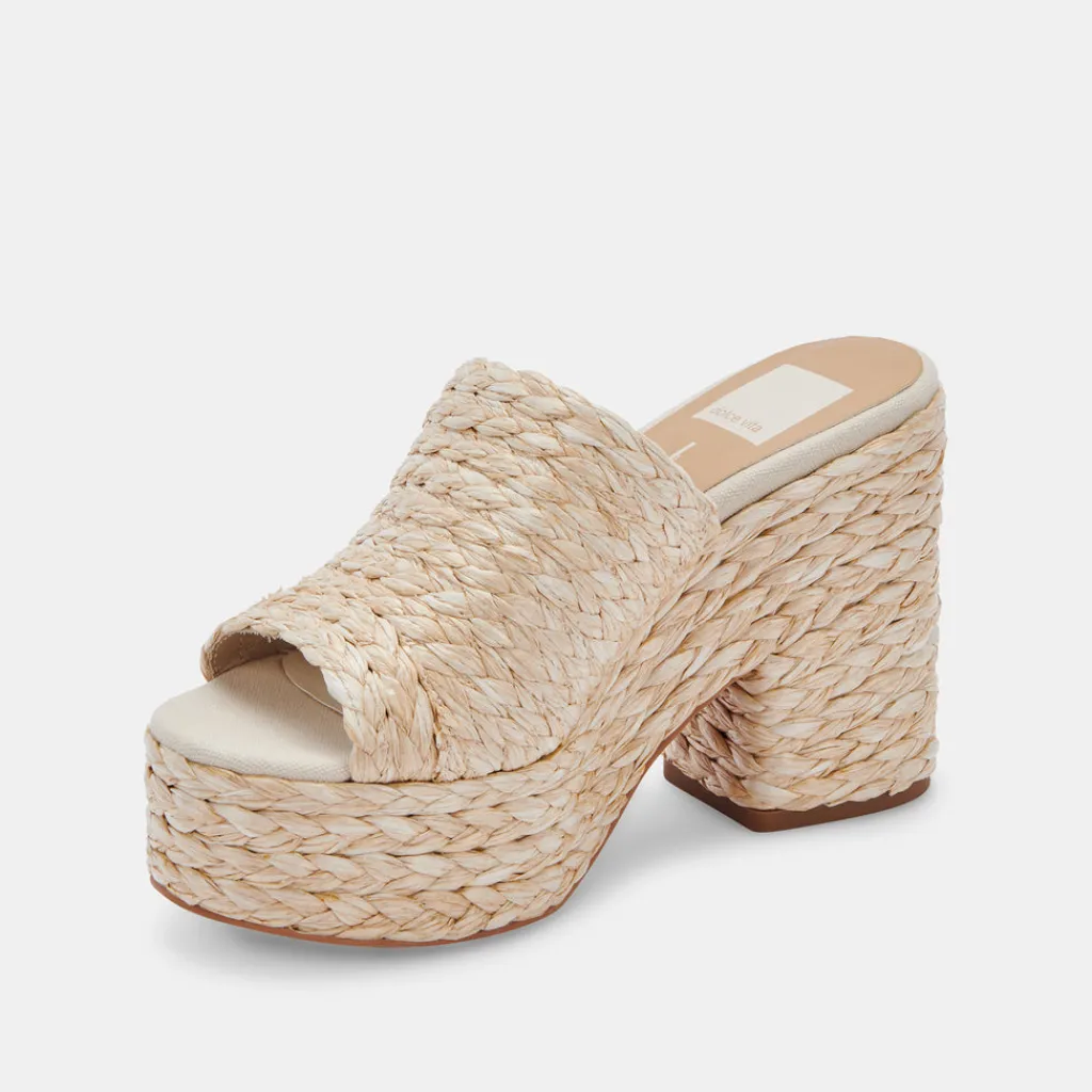 DOLCE VITA Wedges*Elora Heels Lt Natural Raffia