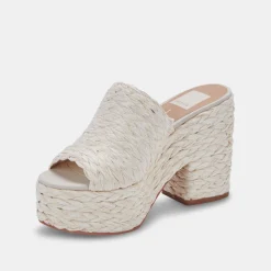 DOLCE VITA Wedges*Elora Heels Off White Raffia