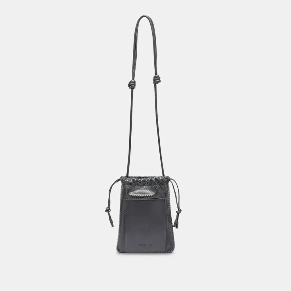 DOLCE VITA Handbags*Evie Crossbody Pouch Black Snake Leather