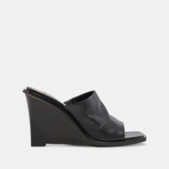 DOLCE VITA Wedges*Gilded Wedges Black Leather
