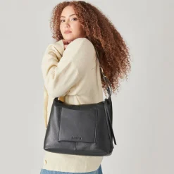 DOLCE VITA Handbags*Hana Shoulder Bag Black Leather