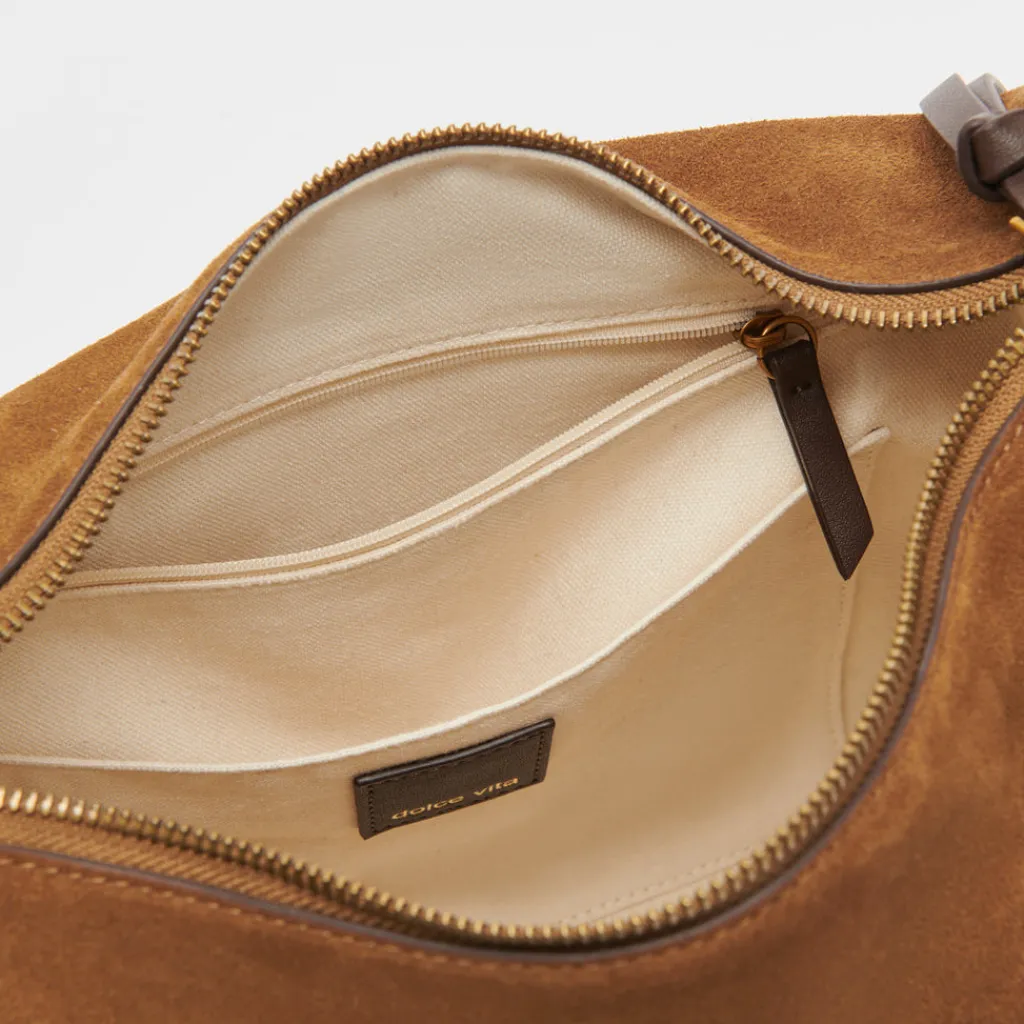 DOLCE VITA Handbags*Hana Shoulder Bag Tobacco Suede
