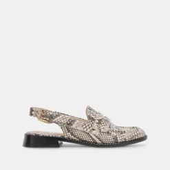 DOLCE VITA Flats & Loafers*Hardi Loafers Black White Embossed Snake
