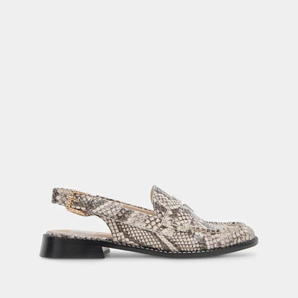 DOLCE VITA Flats & Loafers*Hardi Loafers Black White Embossed Snake