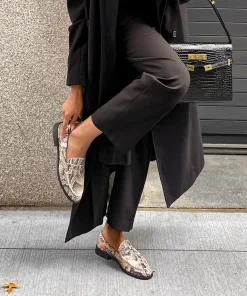 DOLCE VITA Flats & Loafers*Hardi Loafers Black White Embossed Snake