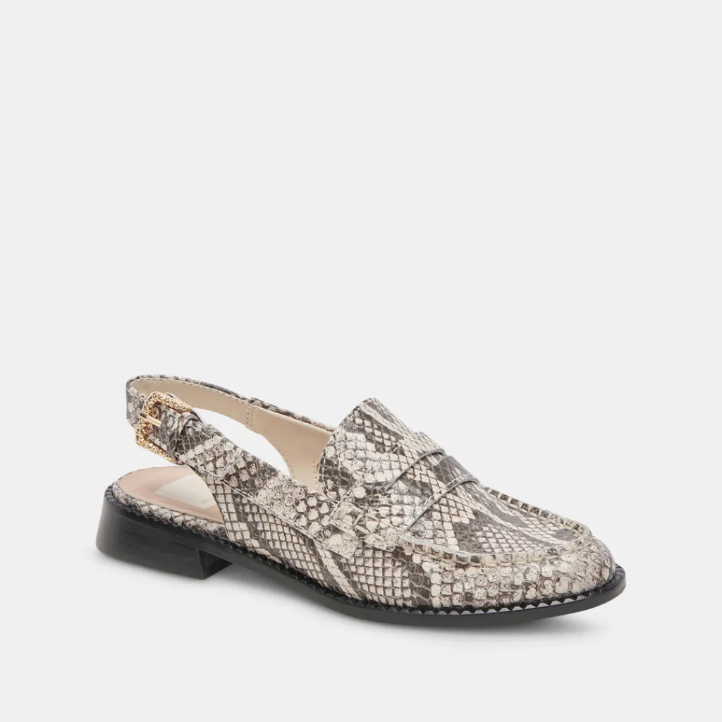 DOLCE VITA Flats & Loafers*Hardi Loafers Black White Embossed Snake
