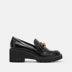 DOLCE VITA Wedges*Harlen Loafer Midnight Crinkle Patent