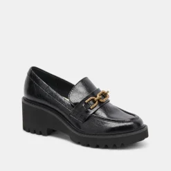DOLCE VITA Wedges*Harlen Loafer Midnight Crinkle Patent