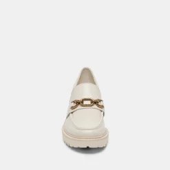 DOLCE VITA Wedges*Harlen Loafers Ivory Crinkle Patent