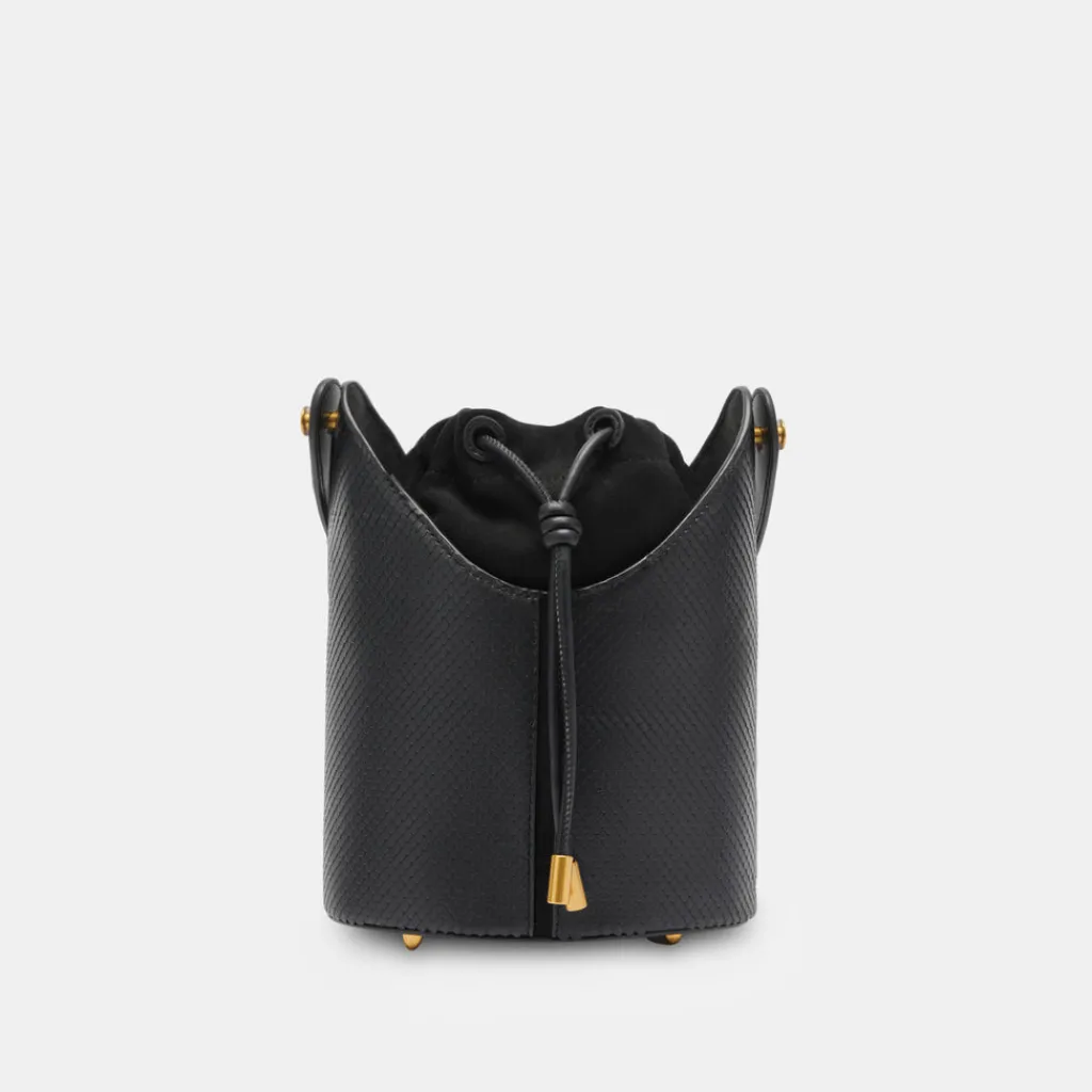 DOLCE VITA Handbags*Harriet Bucket Bag Black Snake Leather
