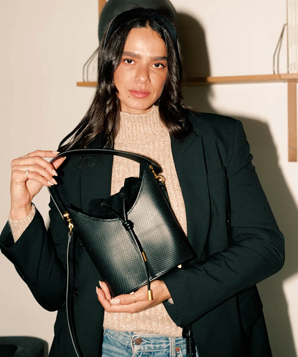 DOLCE VITA Handbags*Harriet Bucket Bag Black Snake Leather