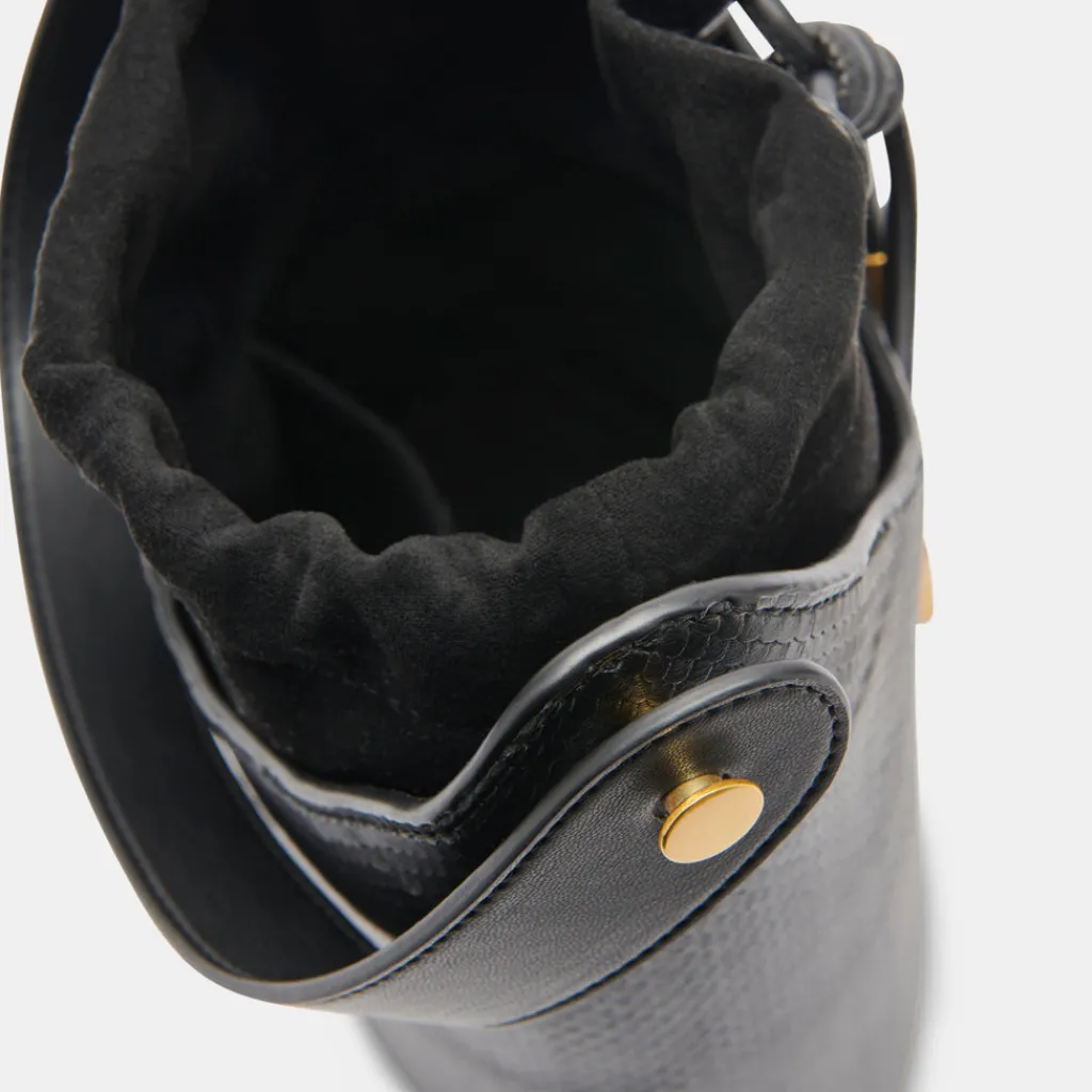 DOLCE VITA Handbags*Harriet Bucket Bag Black Snake Leather