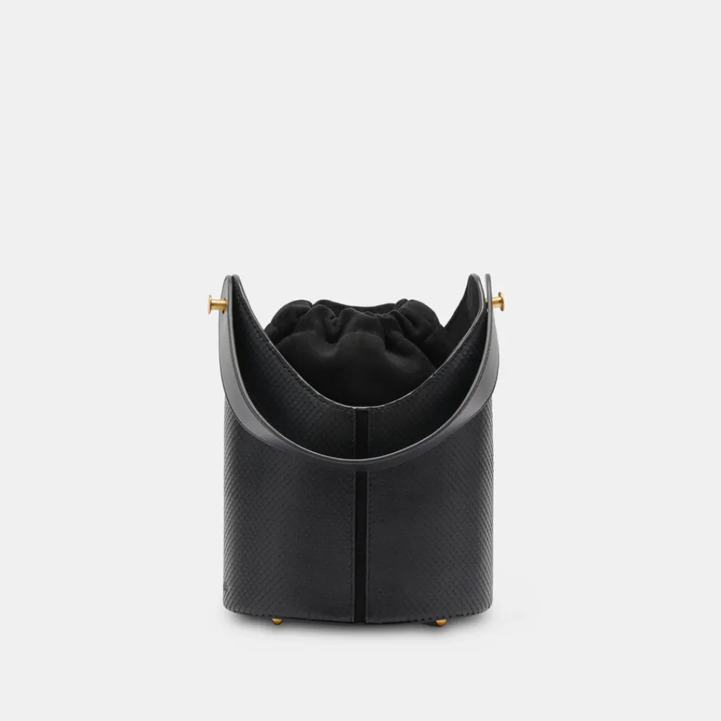 DOLCE VITA Handbags*Harriet Bucket Bag Black Snake Leather