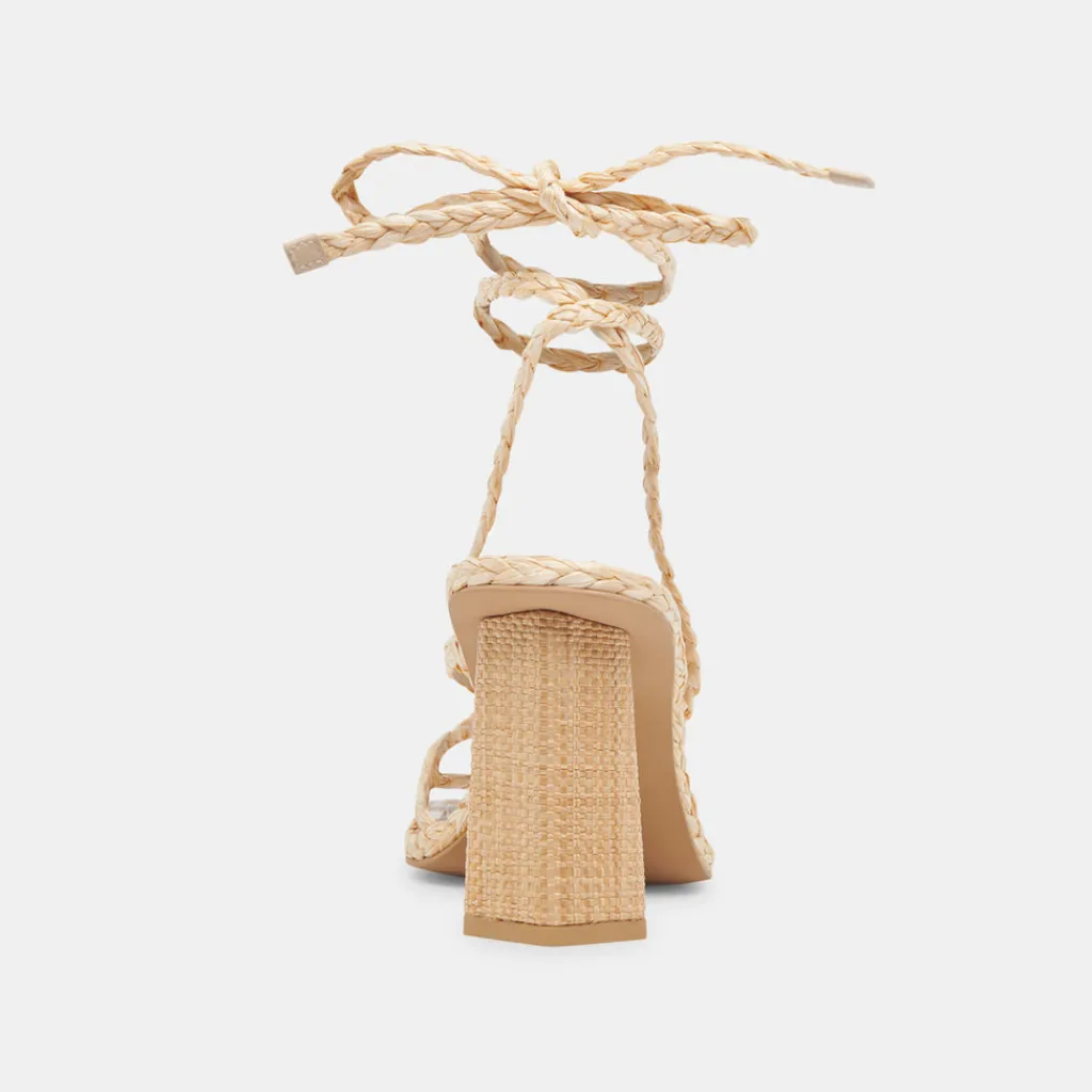 DOLCE VITA Sandals*Joelle Heels Lt Natural Raffia