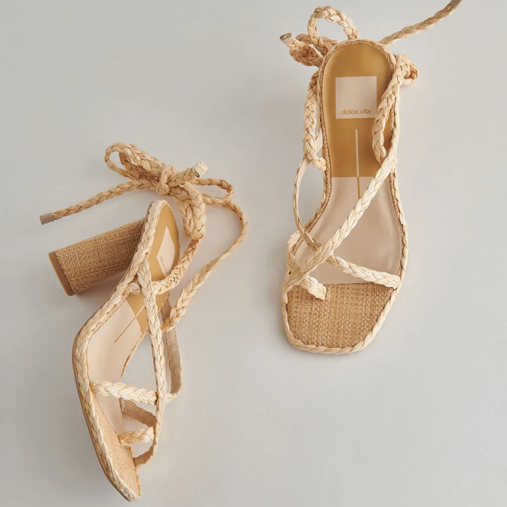 DOLCE VITA Sandals*Joelle Heels Lt Natural Raffia