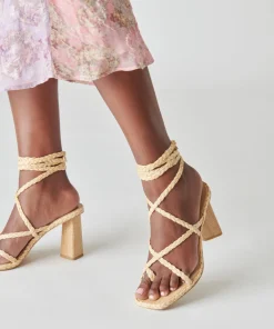 DOLCE VITA Sandals*Joelle Heels Lt Natural Raffia