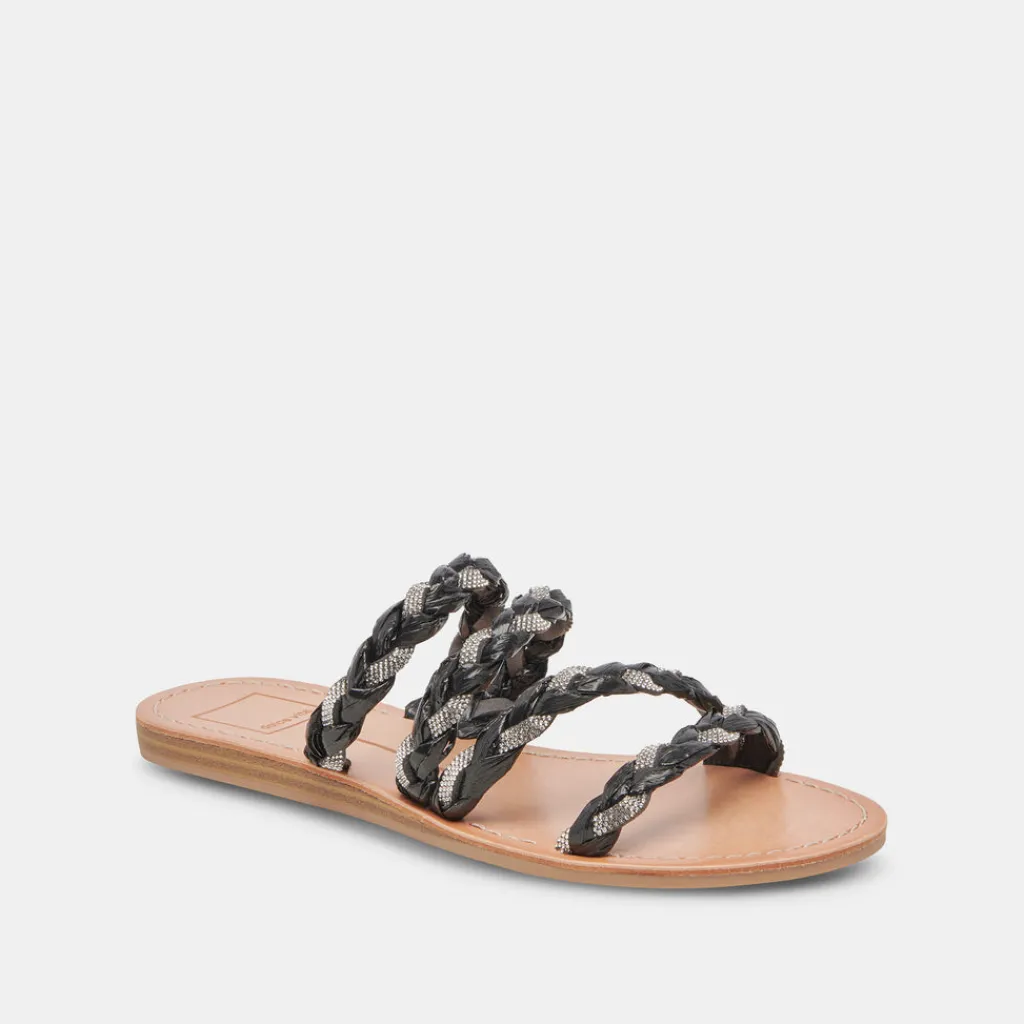 DOLCE VITA Sandals*Khloe Sandals Black Rhinestone
