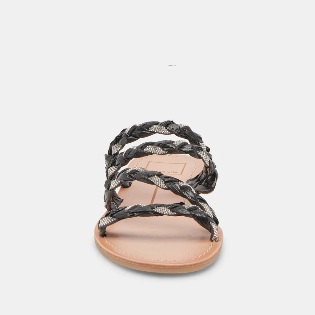 DOLCE VITA Sandals*Khloe Sandals Black Rhinestone
