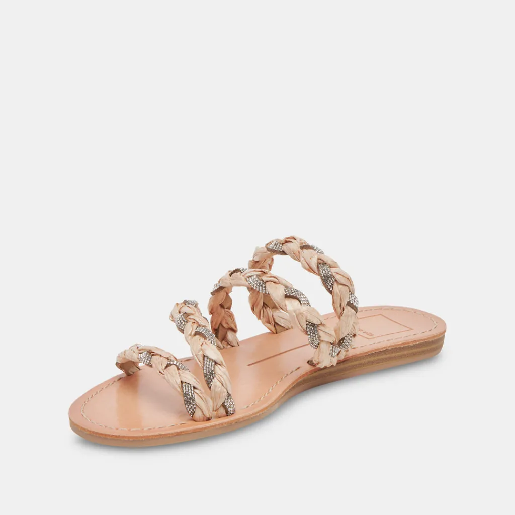 DOLCE VITA Sandals*Khloe Sandals Natural Rhinestone