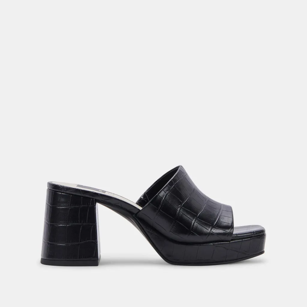 DOLCE VITA Heels*Marsha Heels Noir Embossed Stella