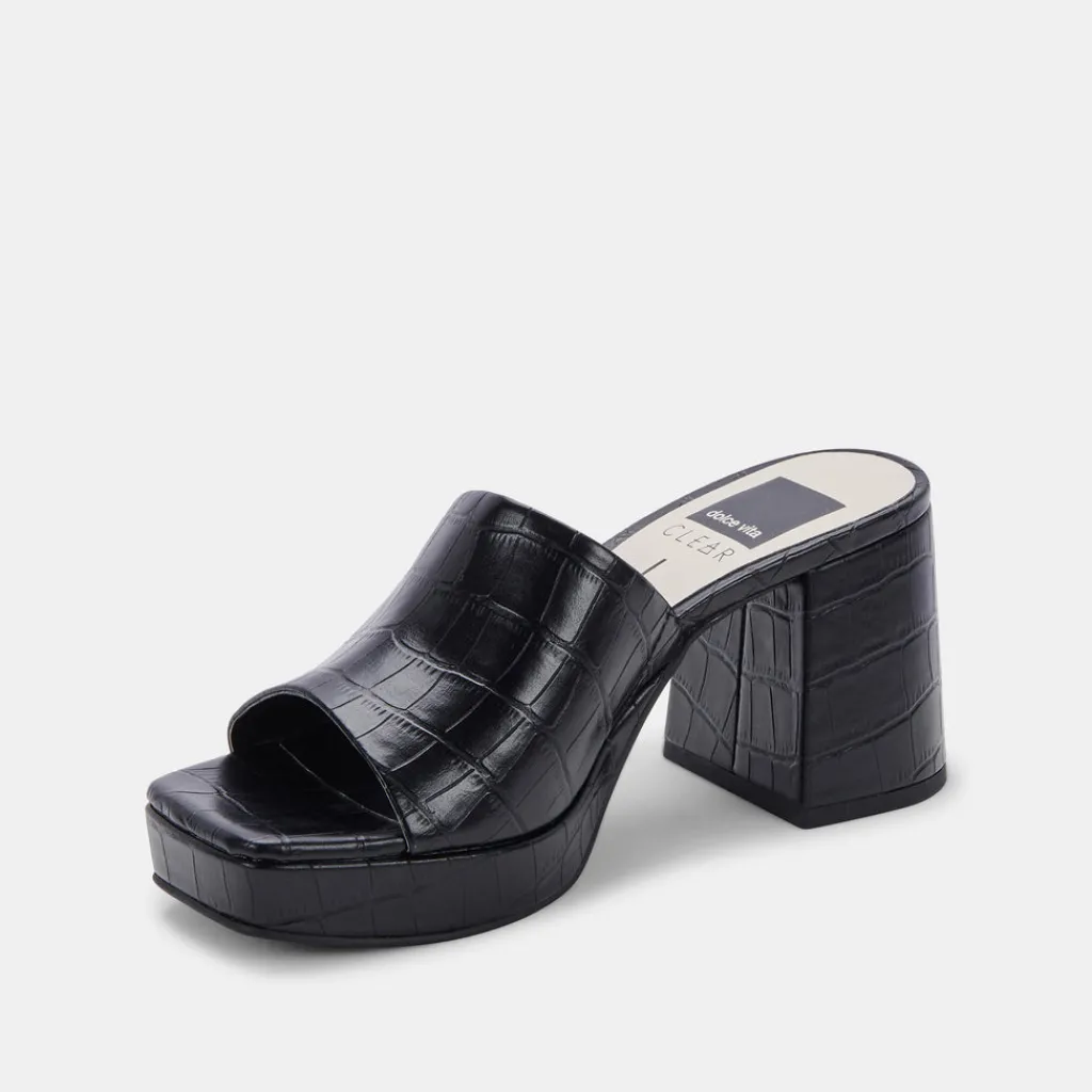 DOLCE VITA Heels*Marsha Heels Noir Embossed Stella
