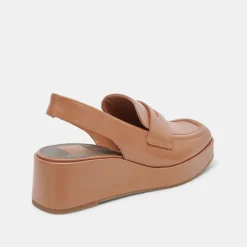 DOLCE VITA Wedges*Nada Loafers Brown Crinkle Patent