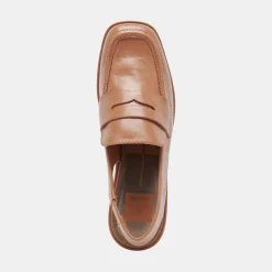 DOLCE VITA Wedges*Nada Loafers Brown Crinkle Patent