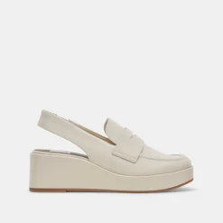 DOLCE VITA Wedges*Nada Loafers Ivory Crinkle Patent