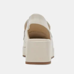DOLCE VITA Wedges*Nada Loafers Ivory Crinkle Patent