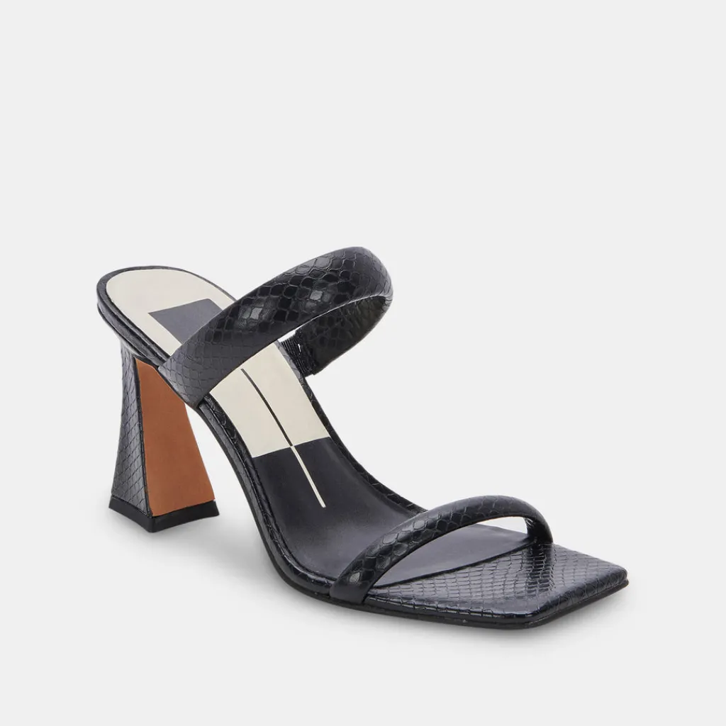 DOLCE VITA Heels*Novah Heels Black Embossed Stella