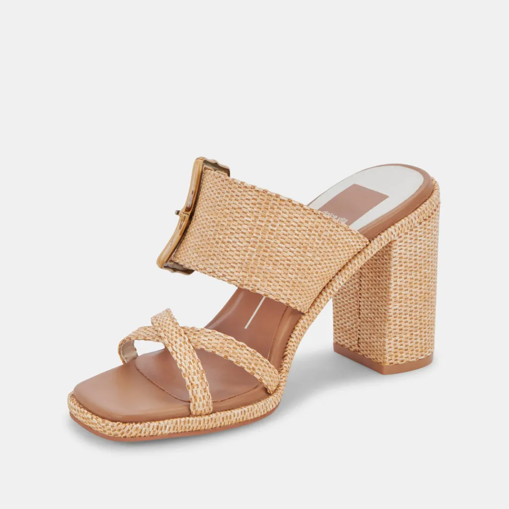 DOLCE VITA Sandals*Onnie Heels Warm Natural Raffia
