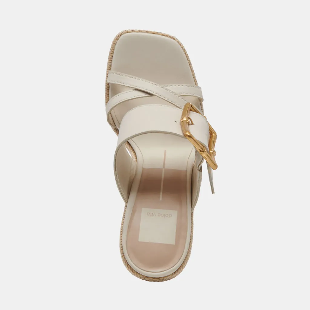 DOLCE VITA Sandals*Onnie Wide Heels Sand Leather