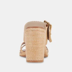 DOLCE VITA Sandals*Onnie Wide Heels Warm Natural Raffia