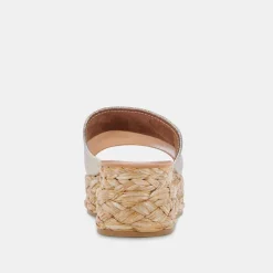 DOLCE VITA Wedges*Pablos Sandals Light Gold Metallic Leather