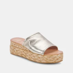 DOLCE VITA Sandals*Pablos Wide Sandals Gold Metallic Leather