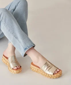 DOLCE VITA Sandals*Pablos Wide Sandals Gold Metallic Leather