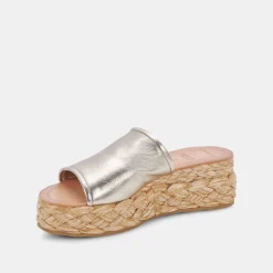 DOLCE VITA Sandals*Pablos Wide Sandals Gold Metallic Leather