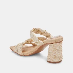 DOLCE VITA Sandals*Pang Heels Lt Natural Raffia