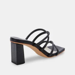 DOLCE VITA Sandals*Patsi Wide Heels Black Leather