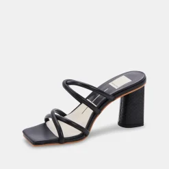 DOLCE VITA Sandals*Patsi Wide Heels Black Leather
