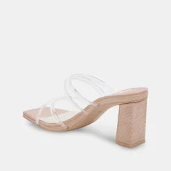DOLCE VITA Sandals*Patsi Wide Heels Crystal Vinyl