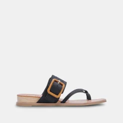 DOLCE VITA Sandals*Perris Sandals Black Embossed Leather