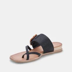 DOLCE VITA Sandals*Perris Sandals Black Embossed Leather