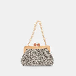 DOLCE VITA Handbags*Randy Clutch Black White Knit