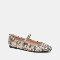 DOLCE VITA Flats & Loafers*Reyes Ballet Flats Black White Snake Embossed