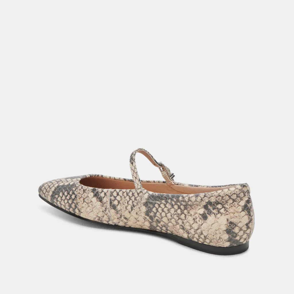 DOLCE VITA Flats & Loafers*Reyes Ballet Flats Black White Snake Embossed