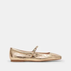 DOLCE VITA Flats & Loafers*Reyes Ballet Flats Gold Distressed Leather