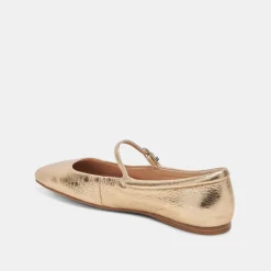 DOLCE VITA Flats & Loafers*Reyes Ballet Flats Gold Distressed Leather