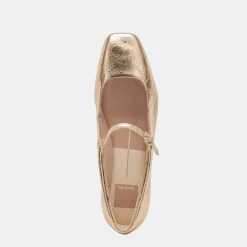 DOLCE VITA Flats & Loafers*Reyes Ballet Flats Gold Distressed Leather